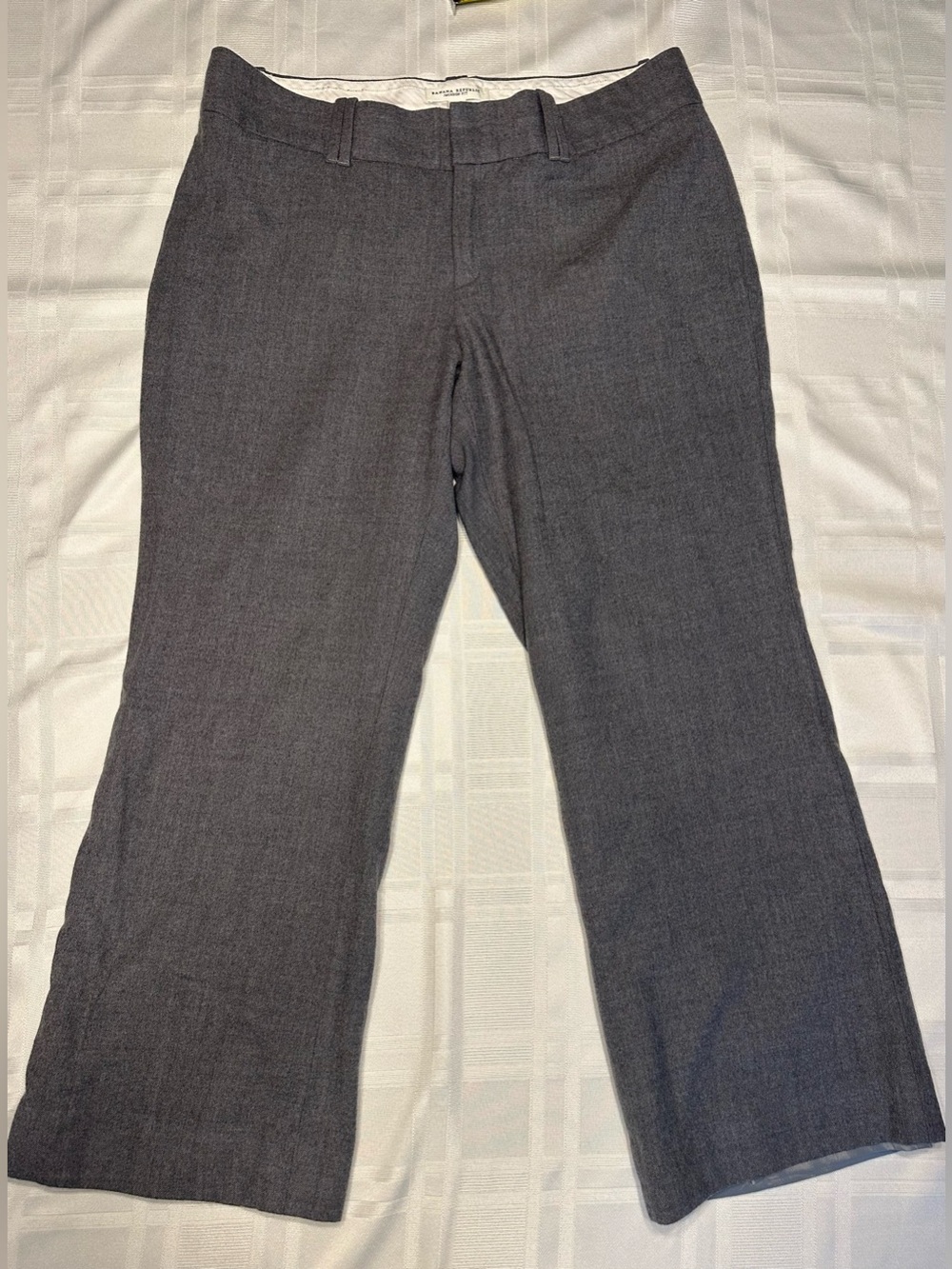 Banana Republic Womens Jackson Fit Dress Pants Wool Wide Leg Lined 33 X 27 Gray